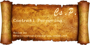 Csetneki Peregrina névjegykártya